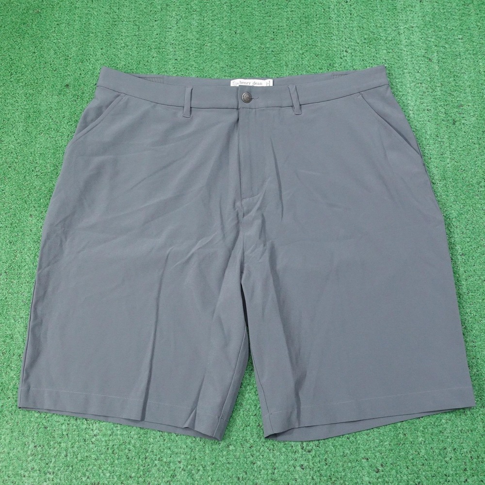 Henry Dean Shorts Mens 37x9 Gray Microfiber Polyester Spandex Golf Hybrid